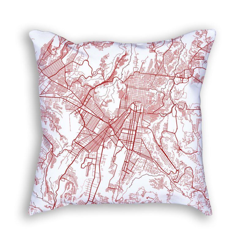 Guatemala City Guatemala City Map Art Decorative Throw Pillow