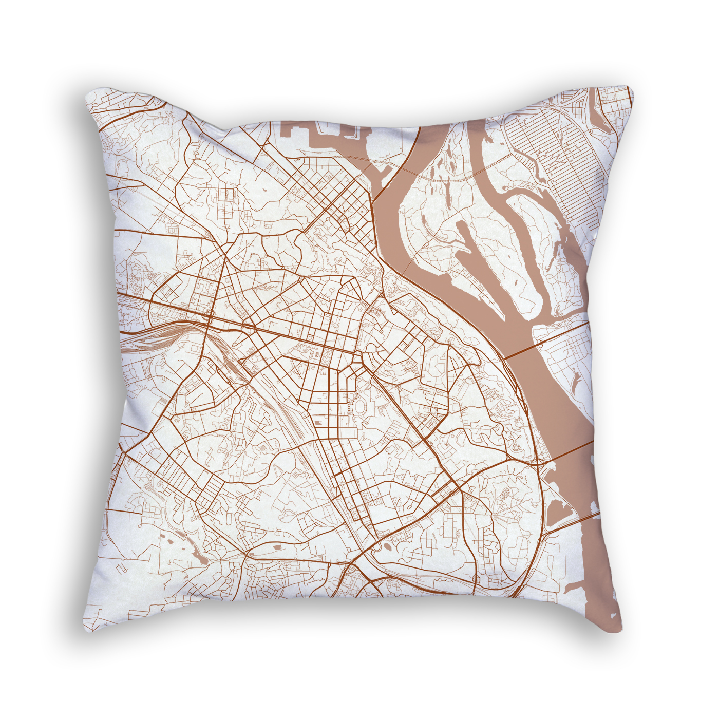 Kiev Ukraine City Map Art Decorative Throw Pillow