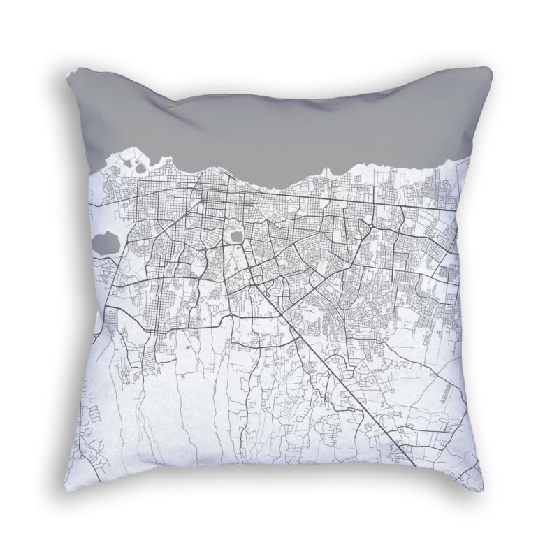 Managua Nicaragua City Map Art Decorative Throw Pillow