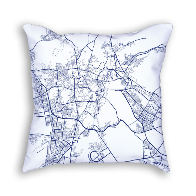 Mecca Saudi Arabia City Map Art Decorative Throw Pillow