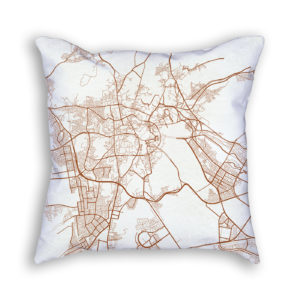 Mecca Saudi Arabia City Map Art Decorative Throw Pillow