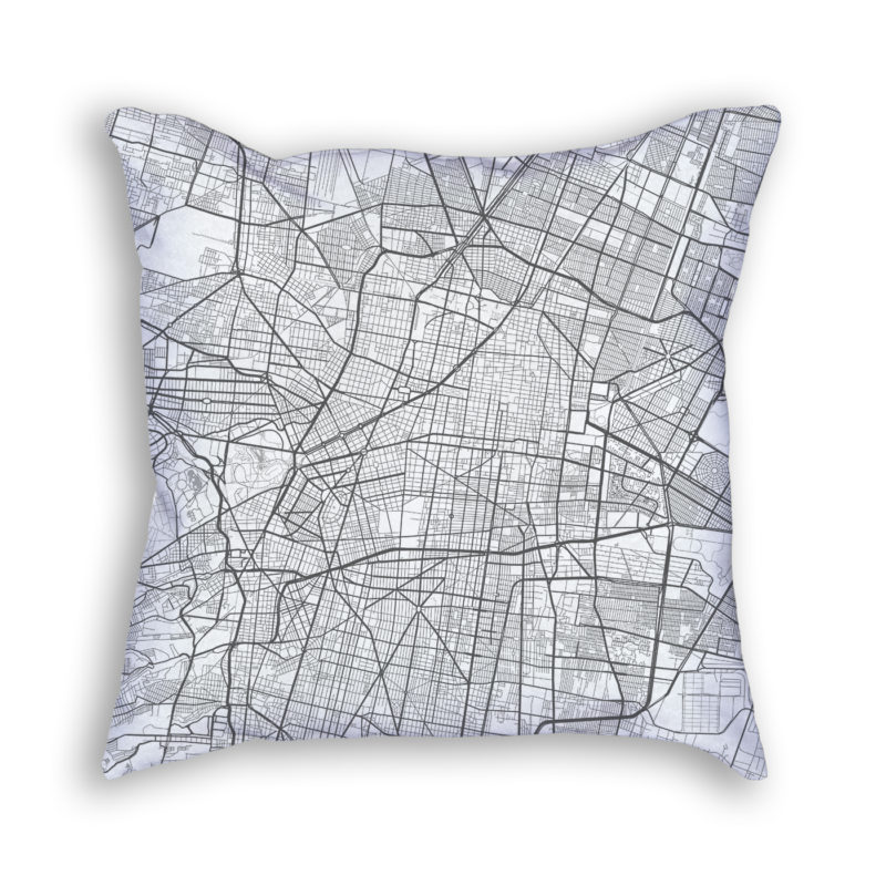 Mexico City Mexico City Map Art Decorative Throw Pillow City Map Art Decorative Throw Pillow