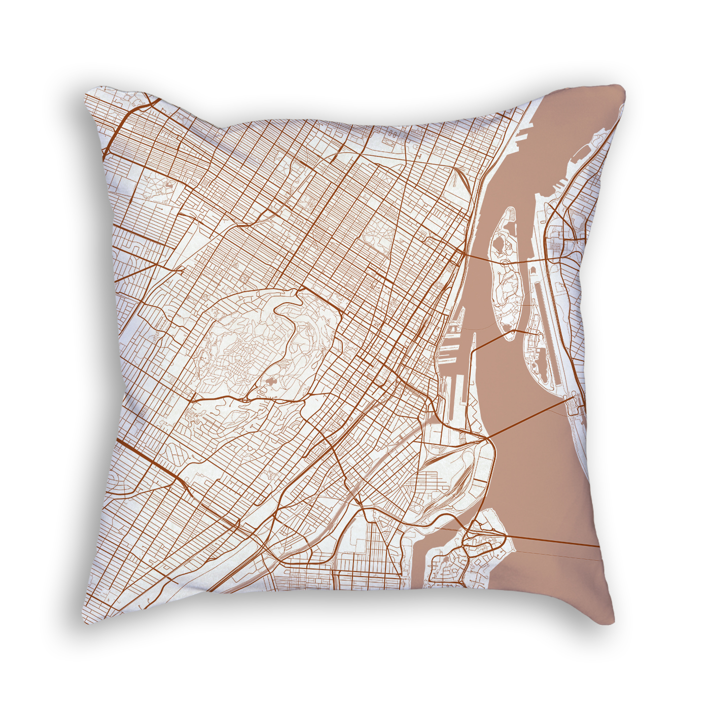 Montreal Canada City Map Art Decorative Throw Pillow