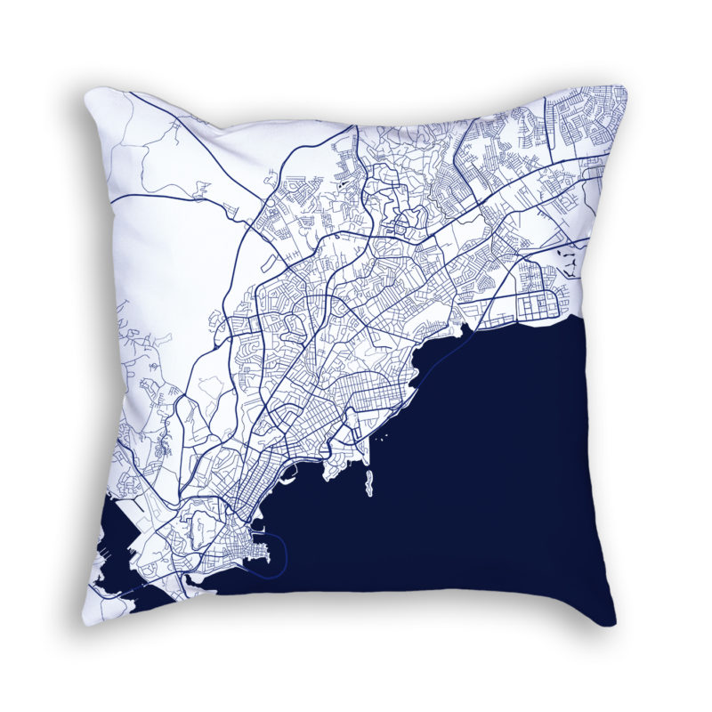 Panama City Panama City Map Art Decorative Throw Pillow