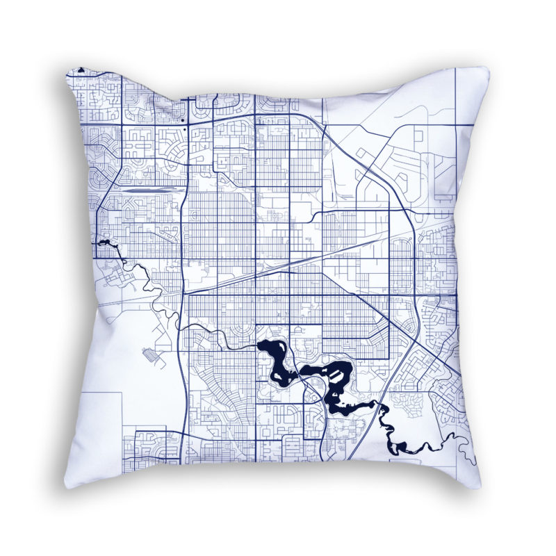 Regina Canada City Map Art Decorative Throw Pillow