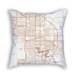 Regina Canada City Map Art Decorative Throw Pillow