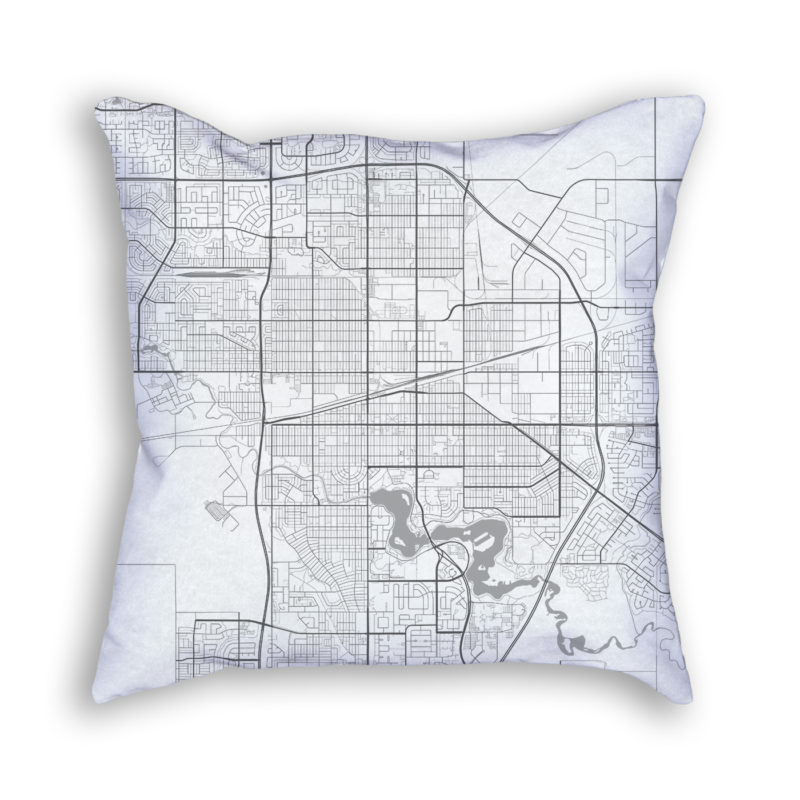 Regina Canada City Map Art Decorative Throw Pillow