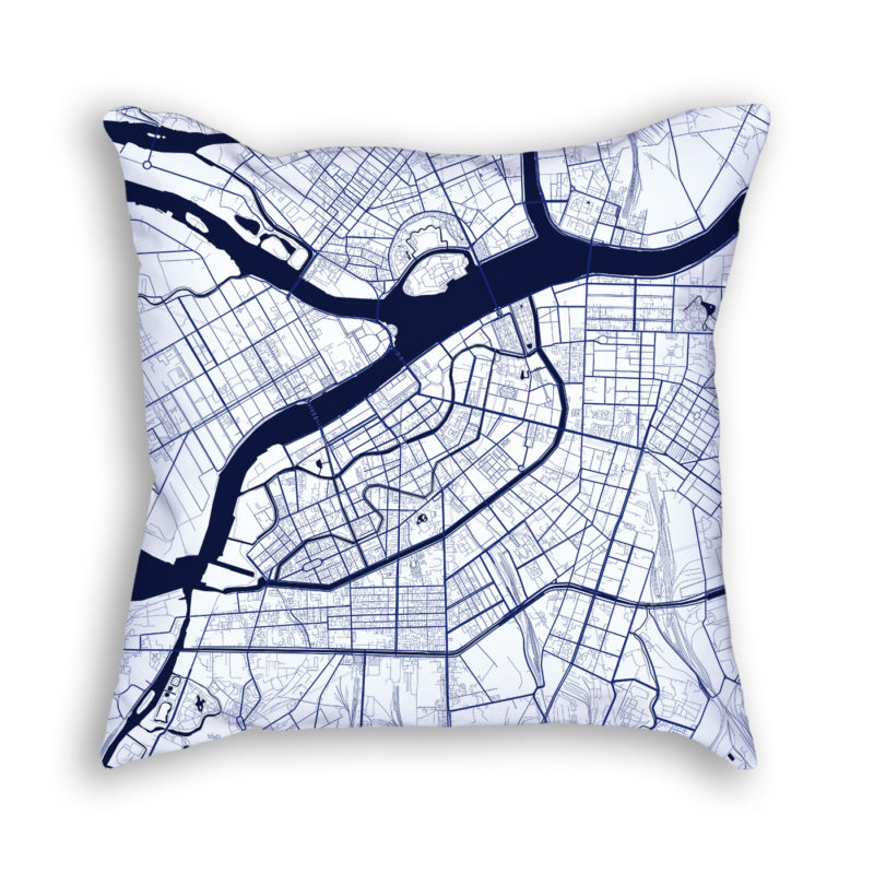 Saint Petersburg Russia City Map Art Decorative Throw Pillow