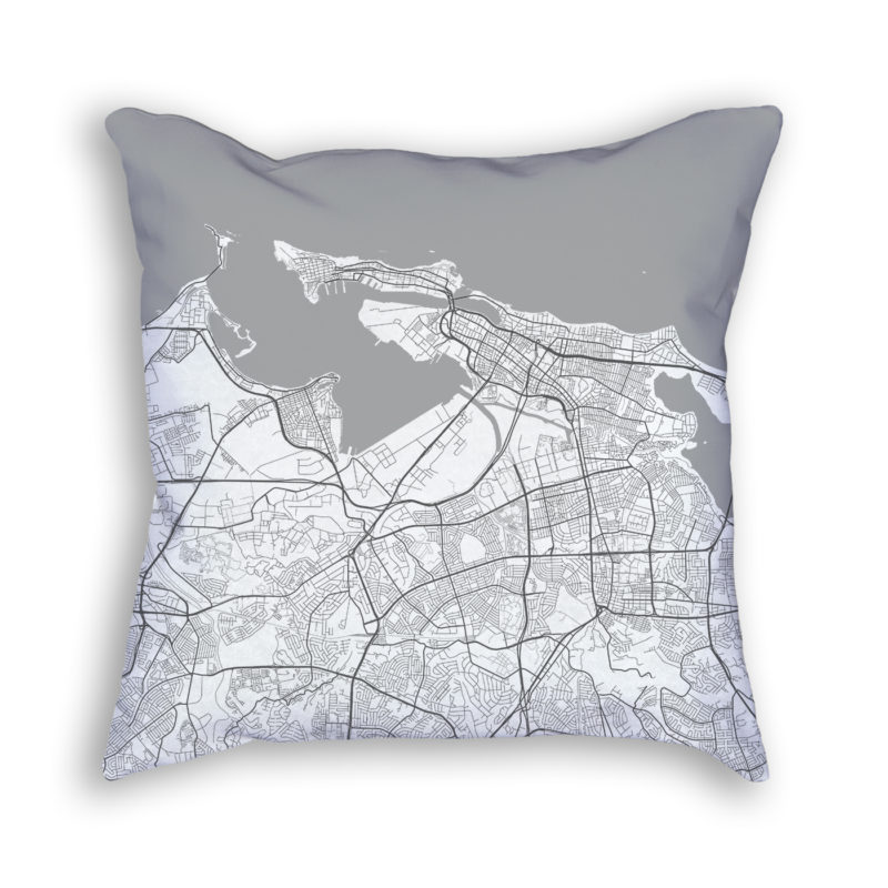 San Juan Puerto Rico City Map Art Decorative Throw Pillow