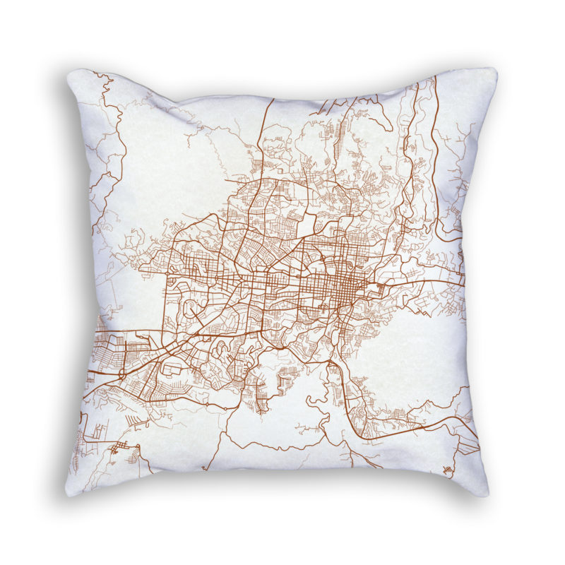 San Salvador El Salvador City Map Art Decorative Throw Pillow