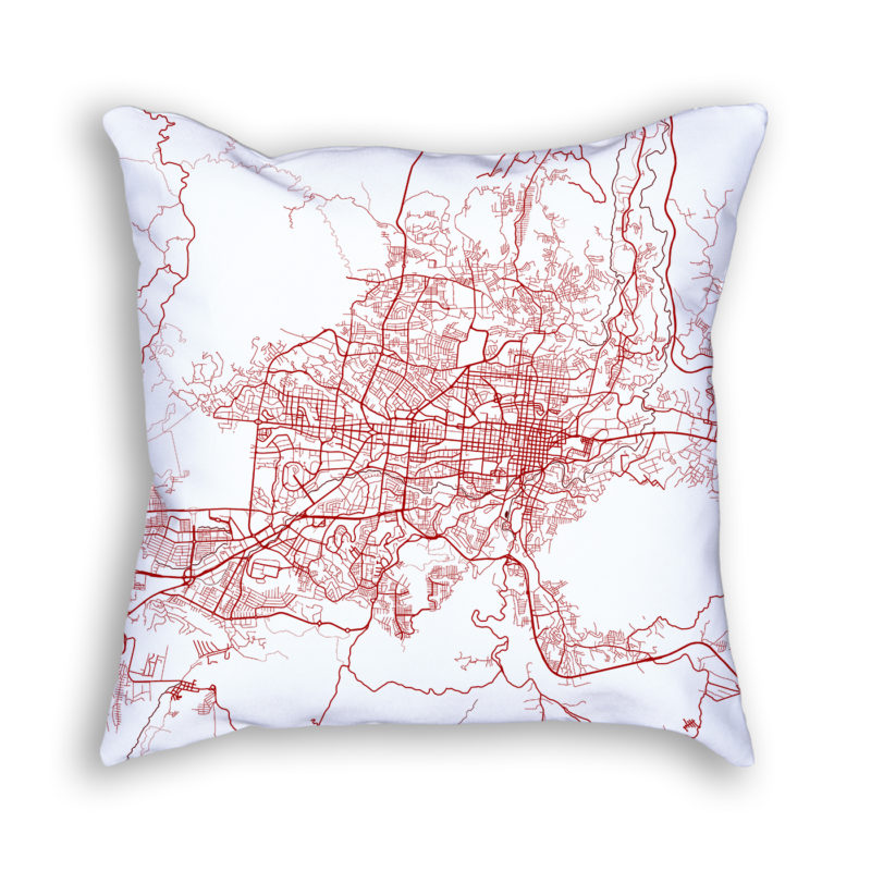San Salvador El Salvador City Map Art Decorative Throw Pillow