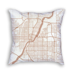 Saskatoon Canada City Map Art Decorative Throw Pillow