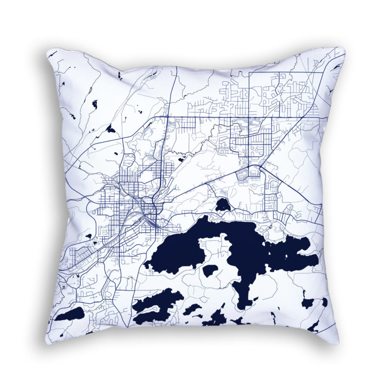 Sudbury Canada City Map Art Decorative Throw Pillow