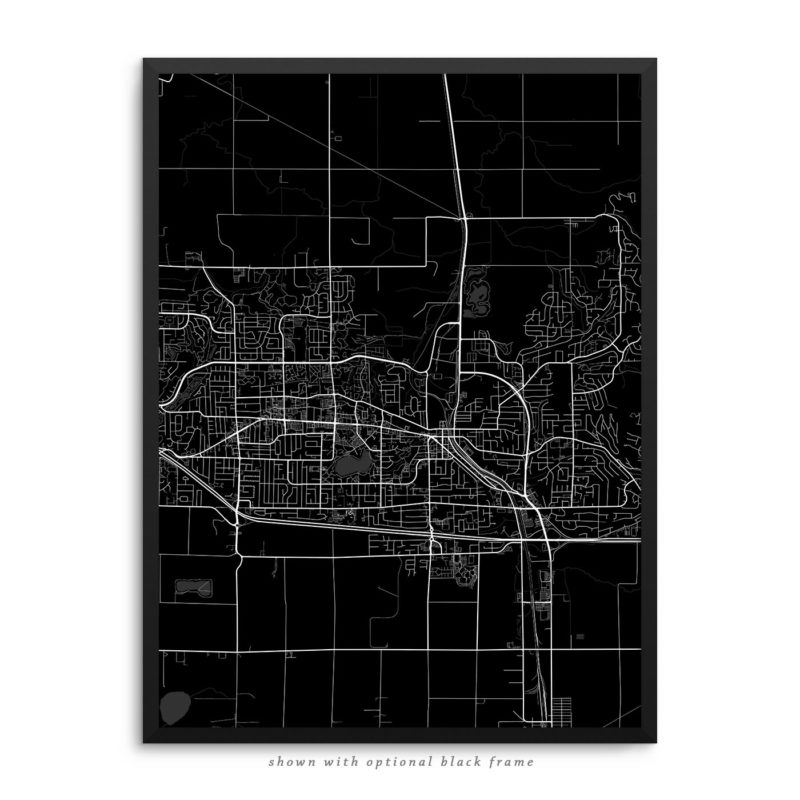Abbotsford Canada City Street Map Black Poster
