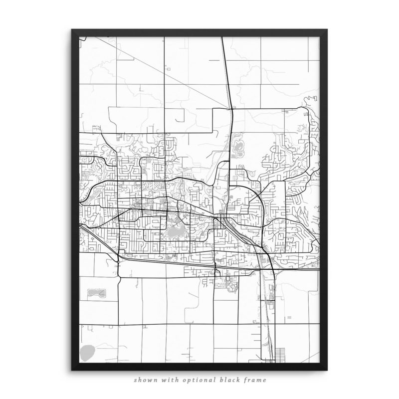 Abbotsford Canada City Street Map White Poster