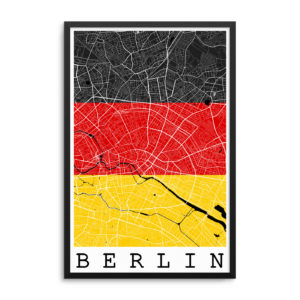 Berlin Germany Flag Map Poster