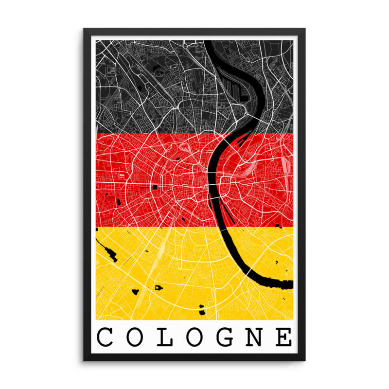 Cologne Germany Flag Map Poster