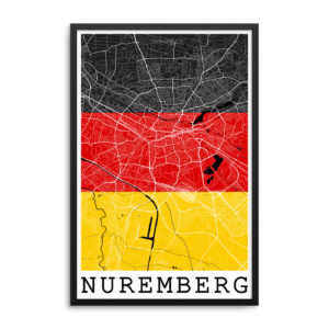 Nuremberg Germany Flag Map Poster