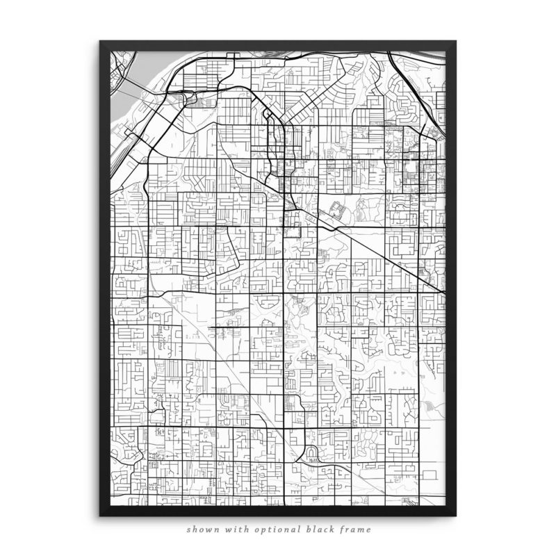 Surrey Canada City Street Map White Poster