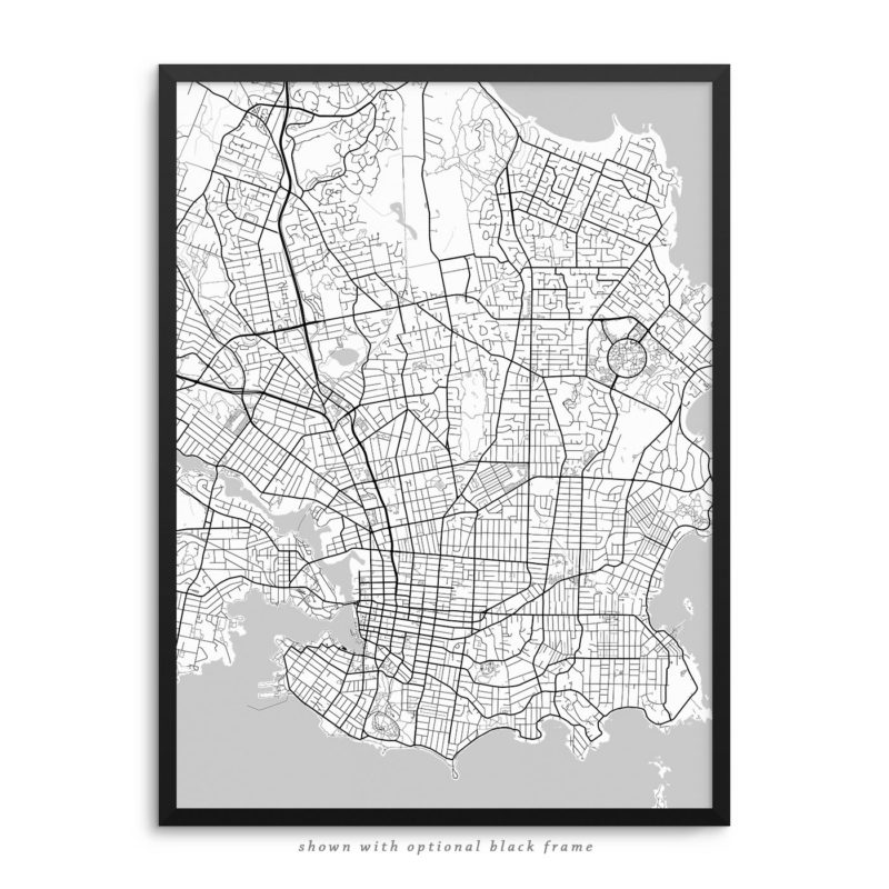 Victoria Canada City Street Map White Poster