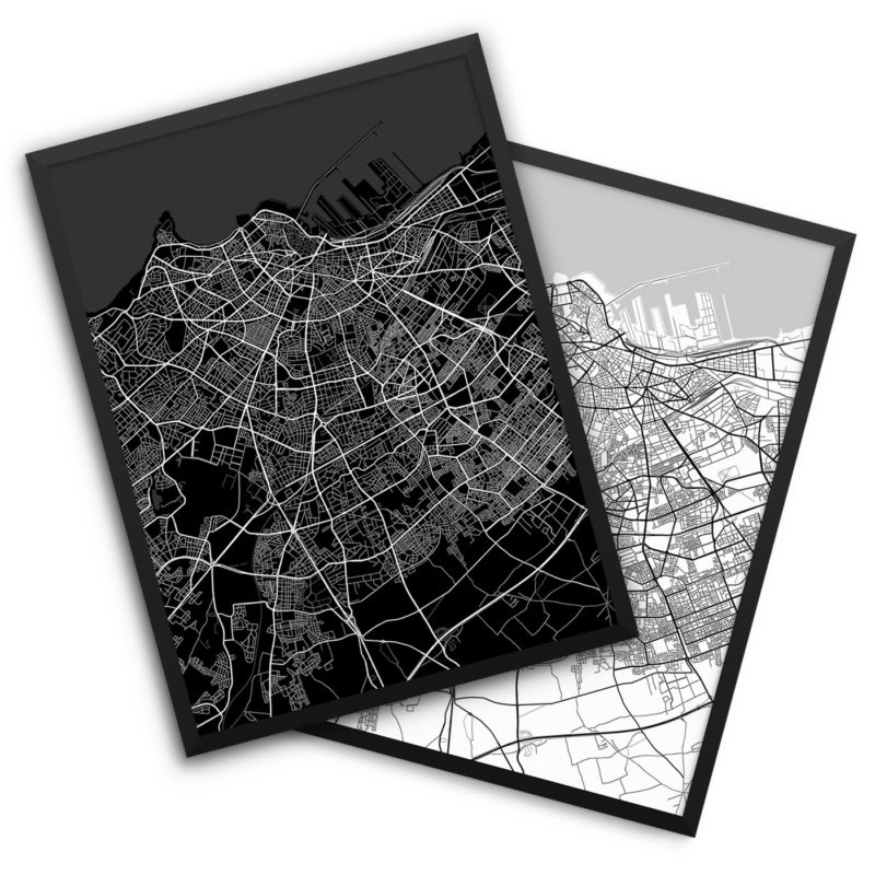 Casablanca Morocco City Map Decor