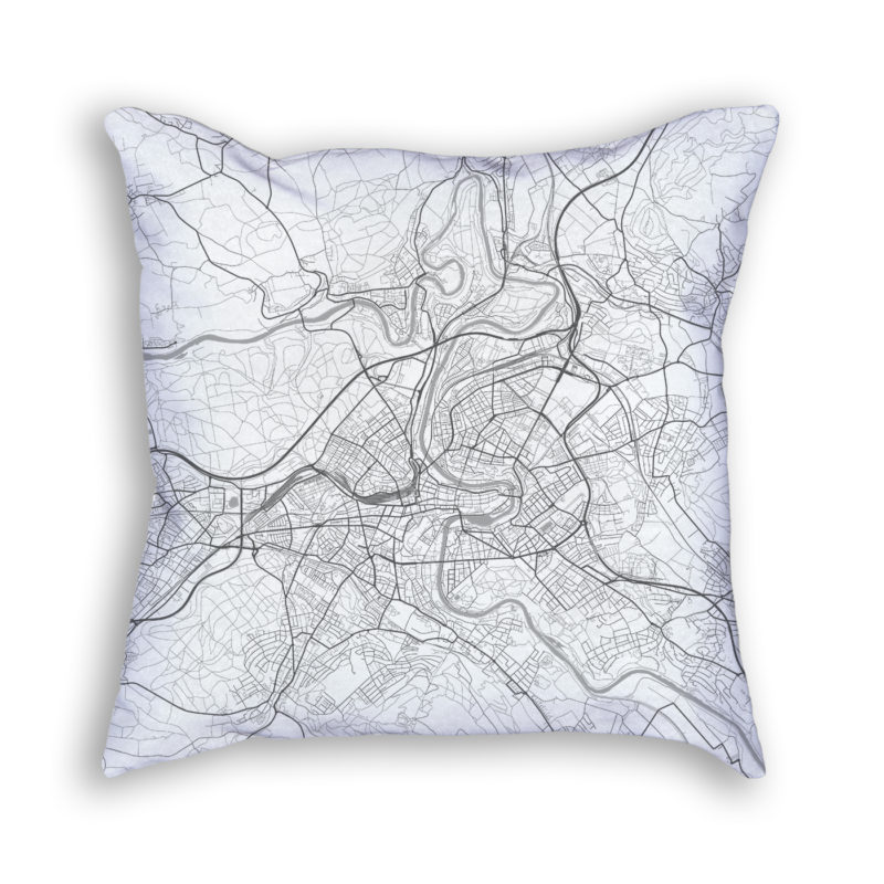 Bern Switzerland City Map Art Decorative Throw Pillow