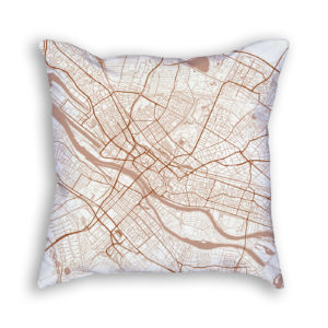 Bremen Germany City Map Art Decorative Throw Pillow