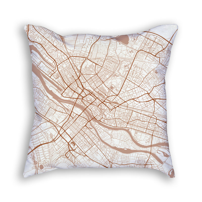 Bremen Germany City Map Art Decorative Throw Pillow