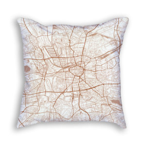 Dortmund Germany City Map Art Decorative Throw Pillow