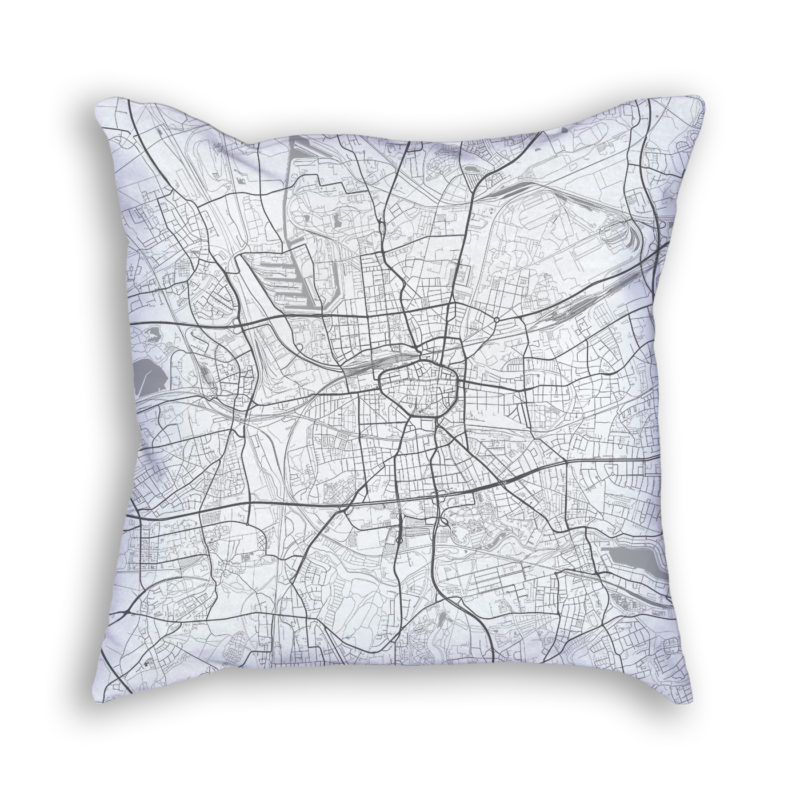 Dortmund Germany City Map Art Decorative Throw Pillow