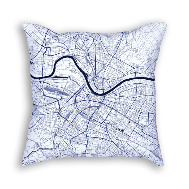 Dresden Germany City Map Art Decorative Throw Pillow