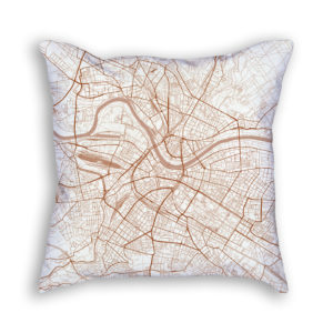 Dresden Germany City Map Art Decorative Throw Pillow