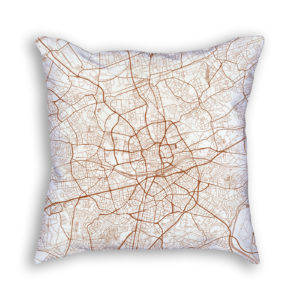 Essen Germany City Map Art Decorative Throw Pillow