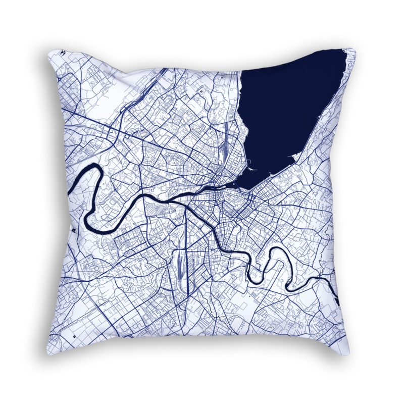 Geneva Switzerland City Map Art Decorative Throw Pillow