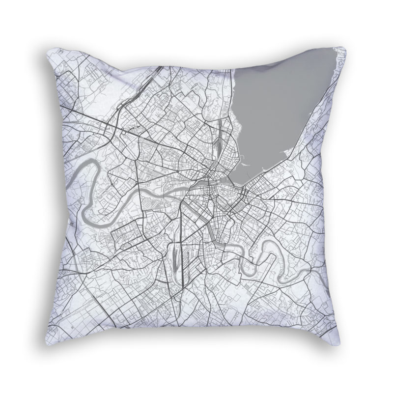 Geneva Switzerland City Map Art Decorative Throw Pillow