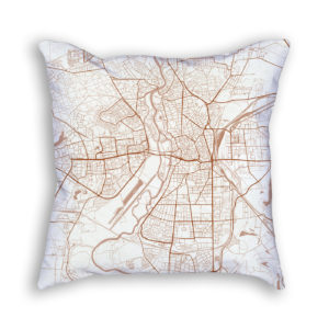 Halle Germany City Map Art Decorative Throw Pillow