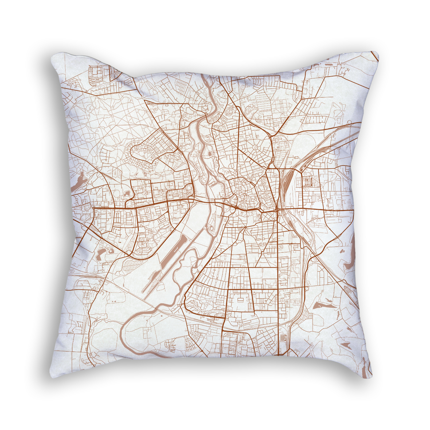 Halle Germany City Map Art Decorative Throw Pillow