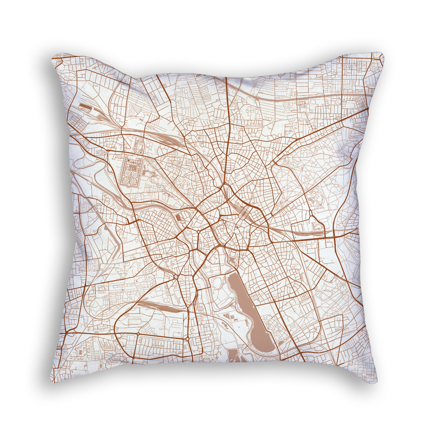 Hanover Germany City Map Art Decorative Throw Pillow