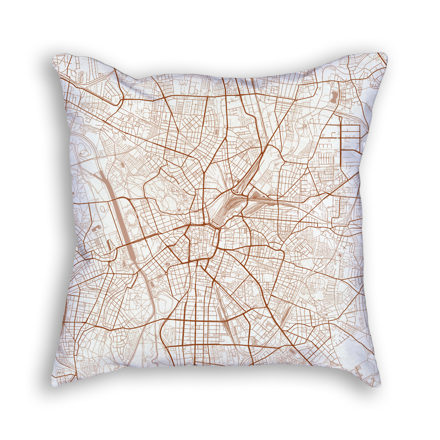 Leipzig Germany City Map Art Decorative Throw Pillow