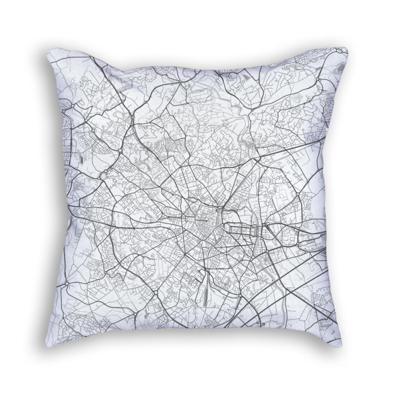 Montpellier France City Map Art Decorative Throw Pillow