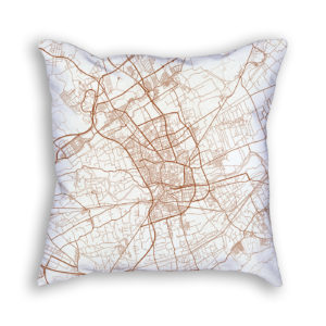 Murcia Spain City Map Art Decorative Throw Pillow