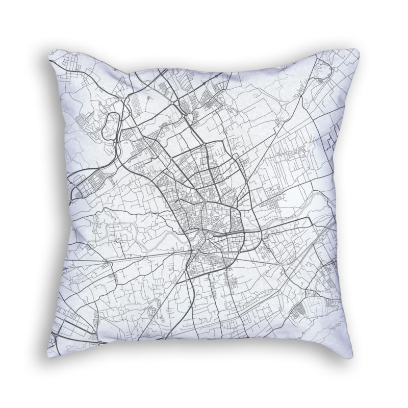 Murcia Spain City Map Art Decorative Throw Pillow