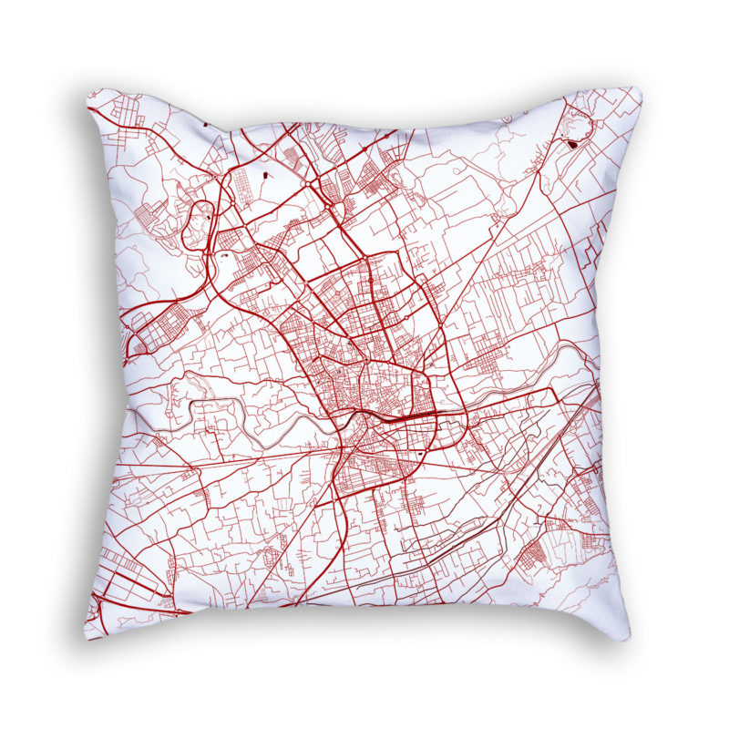 Murcia Spain City Map Art Decorative Throw Pillow