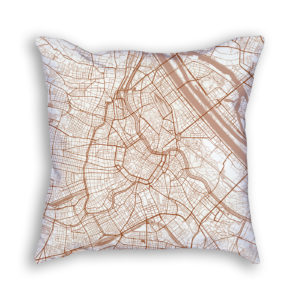 Vienna Austria City Map Art Decorative Throw Pillow