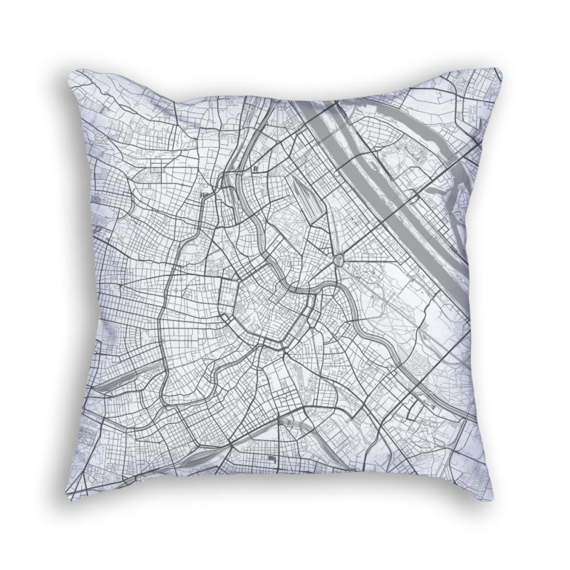 Vienna Austria City Map Art Decorative Throw Pillow