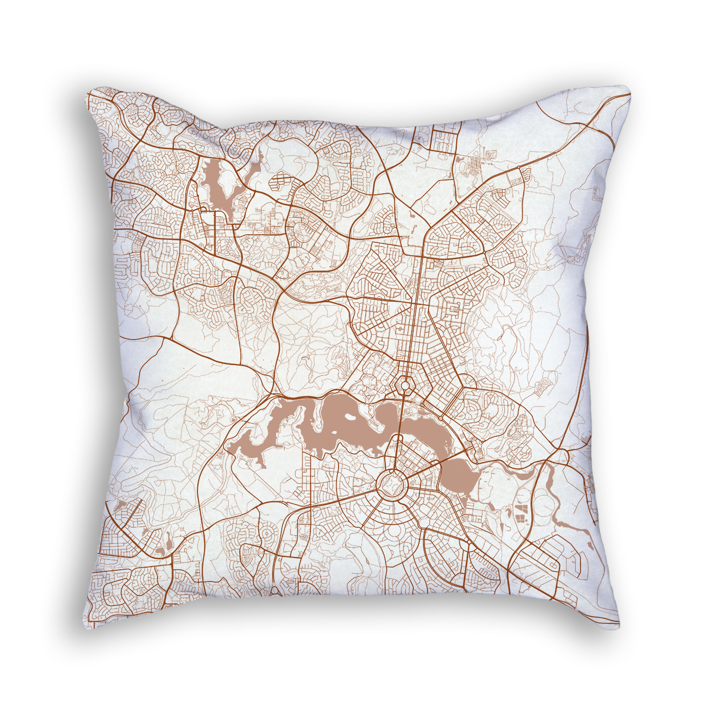 Canberra Australia City Map Art Decorative Throw Pillow