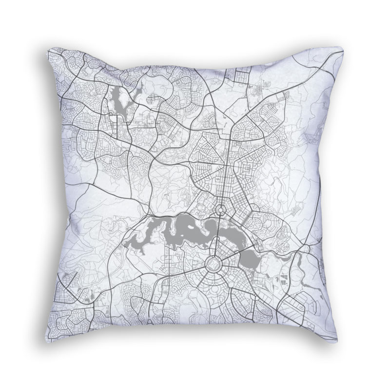 Canberra Australia City Map Art Decorative Throw Pillow