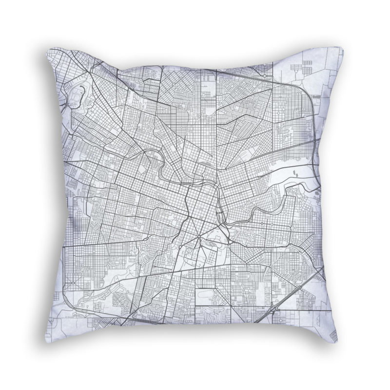 Cordoba Argentina City Map Art Decorative Throw Pillow