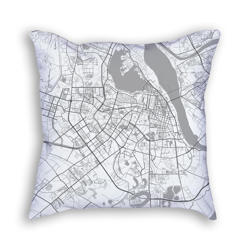 City Map Art Decorative Throw Pillow