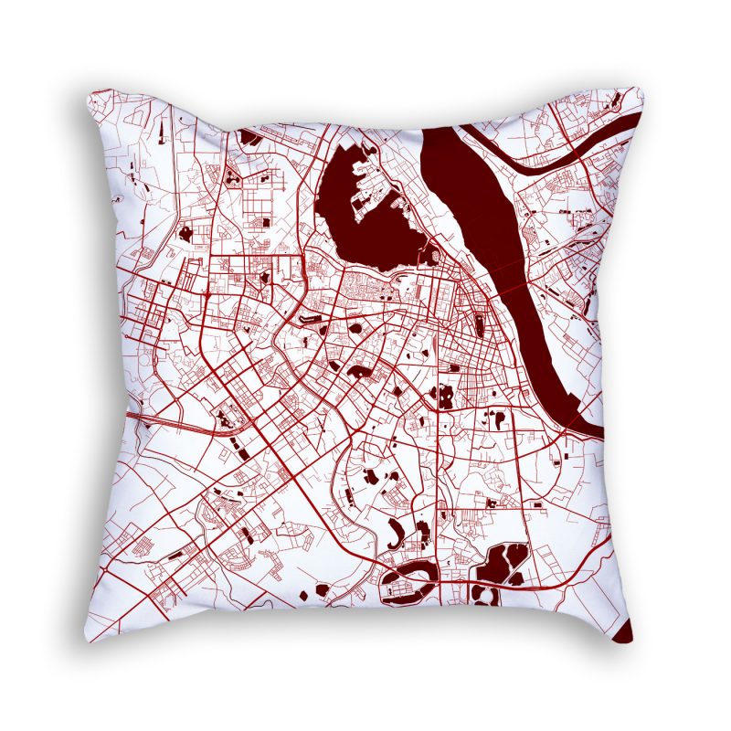 City Map Art Decorative Throw Pillow